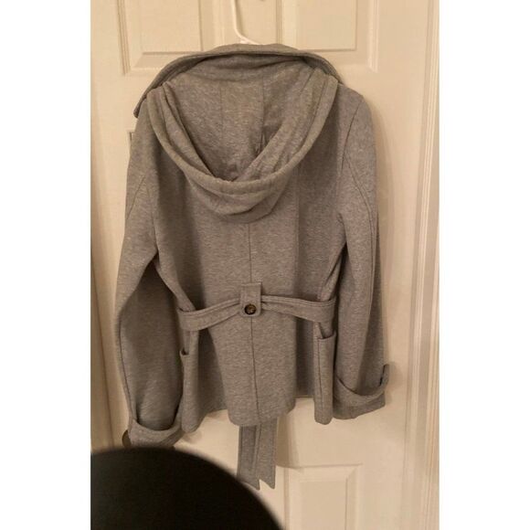 Sebby Gray Hooded jacket with tie (XL-youth) - Picture 3 of 4